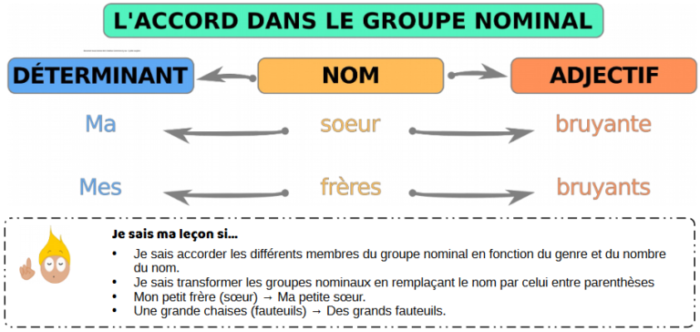 Laccord Dans Le Groupe Nominal École Primaire É Et C Freinet 8101